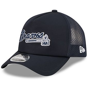 Men's New Era Navy Atlanta Braves 2026 Batting Practice Alternate Apex 9FORTY Adjustable Hat