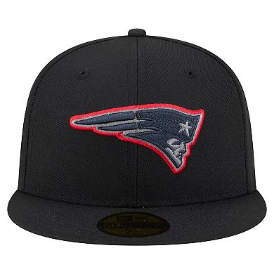 Men's New Era Black New England Patriots Color Pop 59FIFTY Fitted Hat