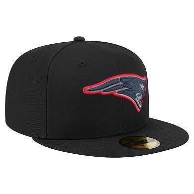 Men's New Era Black New England Patriots Color Pop 59FIFTY Fitted Hat