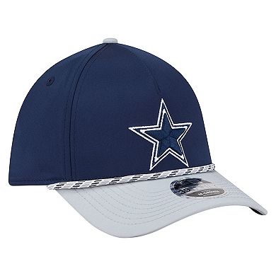 Men's Navy/Silver Dallas Cowboys Rope M-Crown A-Frame 39THIRTY Flex Hat