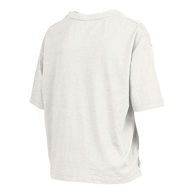 Women's Pressbox White Michigan Wolverines Big Canvas Puff Castillo Motley T-Shirt