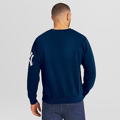 Men's Darius Rucker Collection by Fanatics Navy New York Yankees Washed Crew Neck Pullover Sweatshirt