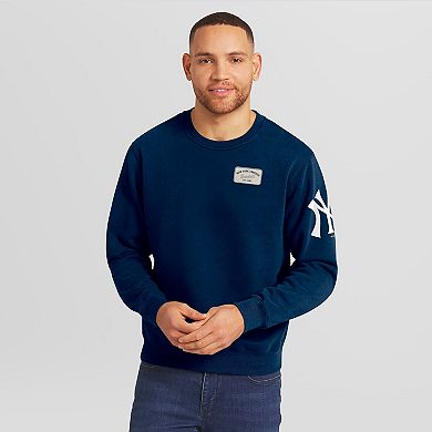 Men's Darius Rucker Collection by Fanatics Navy New York Yankees Washed Crew Neck Pullover Sweatshirt