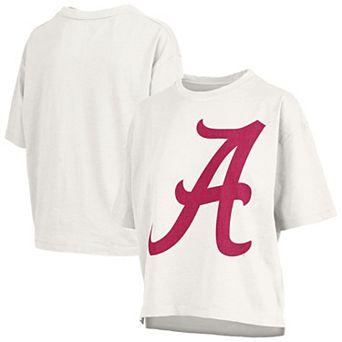 Women's Pressbox White Alabama Crimson Tide Big Canvas Puff Castillo Motley T-Shirt