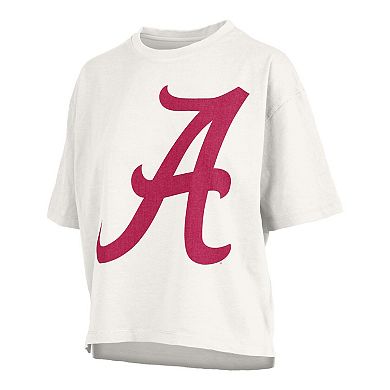Women's Pressbox White Alabama Crimson Tide Big Canvas Puff Castillo Motley T-Shirt