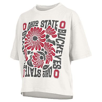 Women's Pressbox White Ohio State Buckeyes Elena Oversized T-Shirt