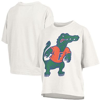 Women's Pressbox White Florida Gators Big Canvas Puff Castillo Motley T-Shirt