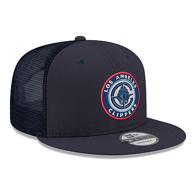 Men's New Era Navy LA Clippers Core Logo Meshback 9FIFTY Snapback Hat