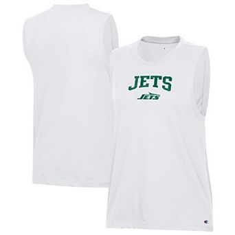 Women's Champion White New York Jets Muscle Tank Top