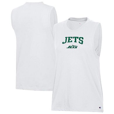 Women's Champion White New York Jets Muscle Tank Top