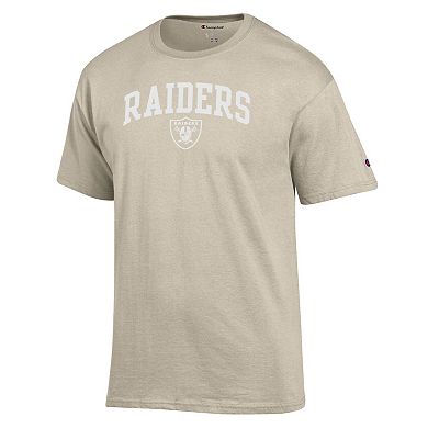 Men's Champion Oatmeal Las Vegas Raiders Jersey T-Shirt