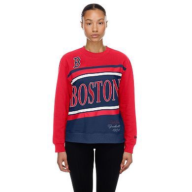 Women's New Era Navy/Red Boston Red Sox Gameday Fleece Sweatshirt