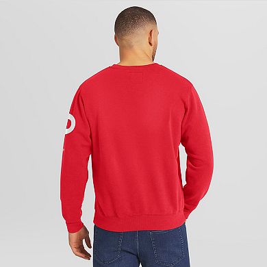 Men's Darius Rucker Collection by Fanatics Red Philadelphia Phillies Washed Crew Neck Pullover Sweatshirt
