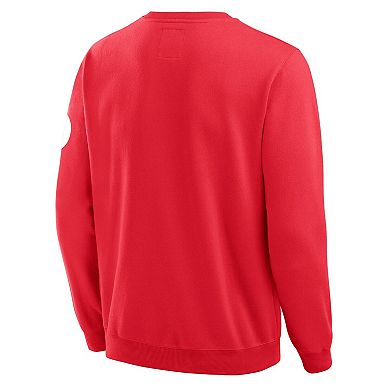 Men's Darius Rucker Collection by Fanatics Red Philadelphia Phillies Washed Crew Neck Pullover Sweatshirt
