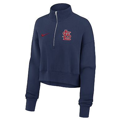 Women's Nike Navy St. Louis Cardinals Primetime Phoenix Fleece Half-Zip Sweatshirt
