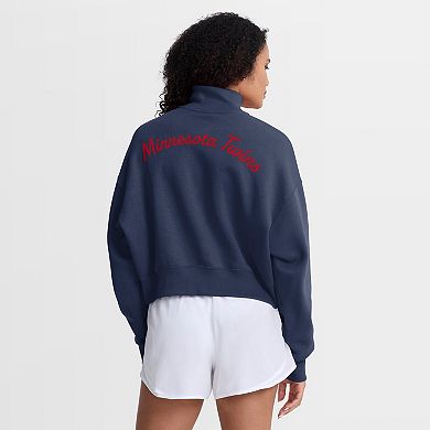 Women's Nike Navy Minnesota Twins Primetime Phoenix Fleece Half-Zip Sweatshirt