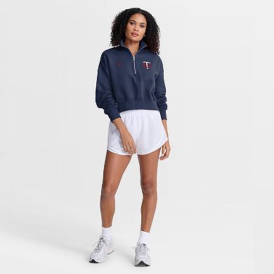 Women's Nike Navy Minnesota Twins Primetime Phoenix Fleece Half-Zip Sweatshirt