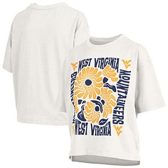 Women's Pressbox White West Virginia Mountaineers Elena Oversized T-Shirt