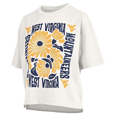 Women's Pressbox White West Virginia Mountaineers Elena Oversized T-Shirt