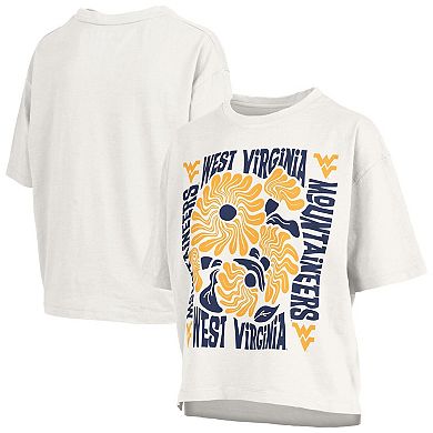 Women's Pressbox White West Virginia Mountaineers Elena Oversized T-Shirt