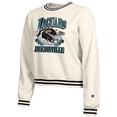Women's Champion Cream Jacksonville Jaguars Reverse Weave Fleece Sweatshirt