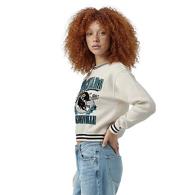 Women's Champion Cream Jacksonville Jaguars Reverse Weave Fleece Sweatshirt