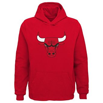 Youth Outerstuff Red Chicago Bulls Primary Logo Pullover Hoodie