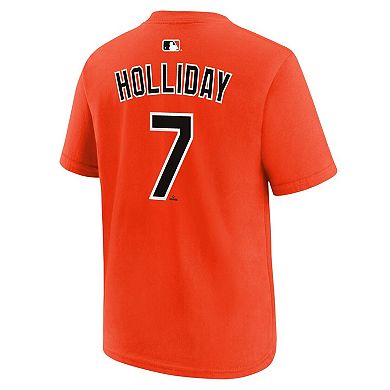 Youth Nike Jackson Holliday Orange Baltimore Orioles Name & Number T-Shirt