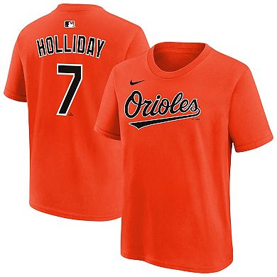 Youth Nike Jackson Holliday Orange Baltimore Orioles Name & Number T-Shirt
