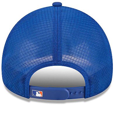 Men's New Era Royal New York Mets 2026 Batting Practice Apex 9FORTY Adjustable Trucker Hat