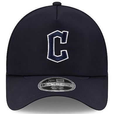 Men's New Era Navy Cleveland Guardians 2026 Batting Practice Apex 9FORTY Adjustable Trucker Hat