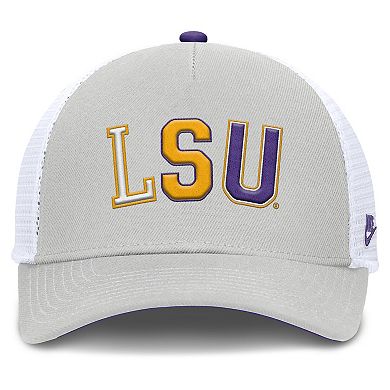 Unisex Nike Gray LSU Tigers 2026 Basketball Refresh 5-Panel Rise Trucker Hat