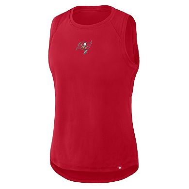 Women's Fanatics Red Tampa Bay Buccaneers Mesh Triumphant Win Tank Top