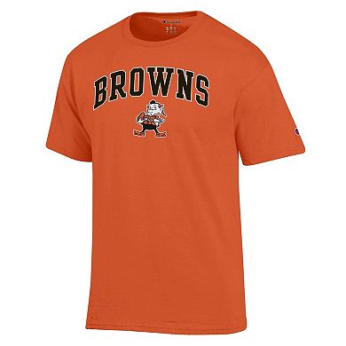 Men's Champion Orange Cleveland Browns Arch Over Logo T-Shirt