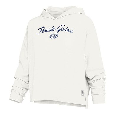 Women's Pressbox White Florida Gators Faye Long Sleeve Hooded T-Shirt