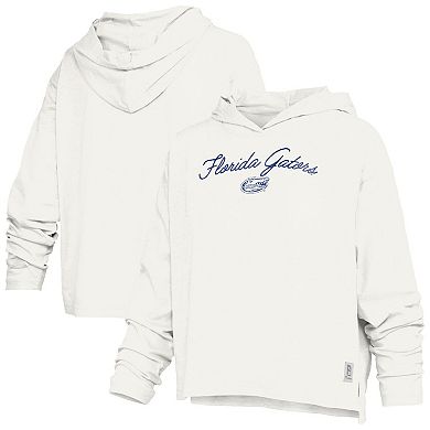 Women's Pressbox White Florida Gators Faye Long Sleeve Hooded T-Shirt