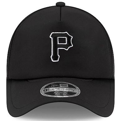 Men's New Era Black Pittsburgh Pirates 2026 Batting Practice Apex 9FORTY Adjustable Trucker Hat