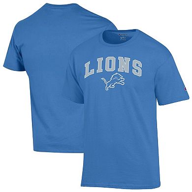 Men's Champion Blue Detroit Lions Arch Over Logo T-Shirt