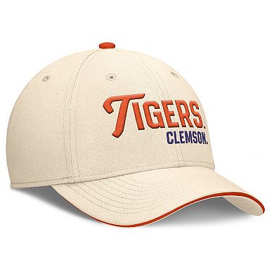 Men's Nike Natural Clemson Tigers 2026 Primetime Swooshflex Hat