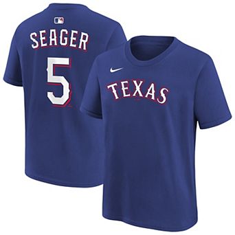 Youth Nike Corey Seager Royal Texas Rangers Name & Number T-Shirt