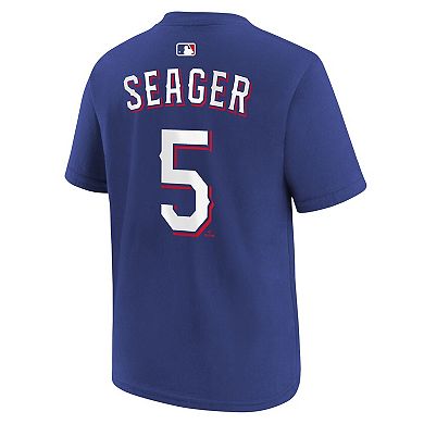 Youth Nike Corey Seager Royal Texas Rangers Name & Number T-Shirt