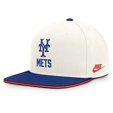 Men's Nike Cream/Royal New York Mets Cooperstown Pro Dri-FIT Snapback Hat