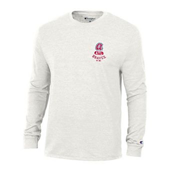 Men's Champion White Atlanta Braves Cooperstown Winning Tradition Tri-Blend Long Sleeve T-Shirt
