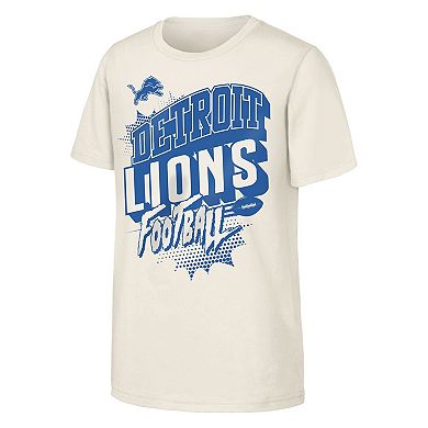 Youth Outerstuff Natural Detroit Lions Action Comic T-Shirt
