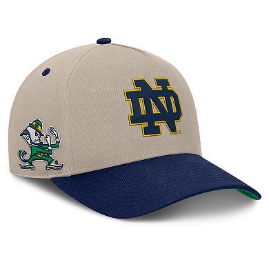 Men's Fanatics Stone/Navy Notre Dame Fighting Irish Veteran Two-Tone Adjustable Hat