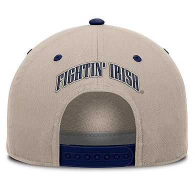 Men's Fanatics Stone/Navy Notre Dame Fighting Irish Veteran Two-Tone Adjustable Hat