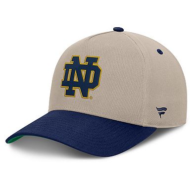 Men's Fanatics Stone/Navy Notre Dame Fighting Irish Veteran Two-Tone Adjustable Hat