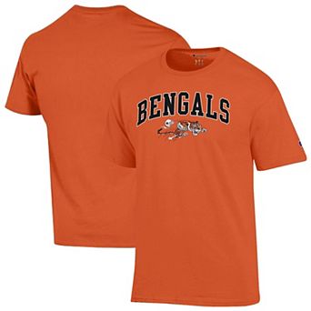 Men's Champion Orange Cincinnati Bengals Arch Over Logo T-Shirt
