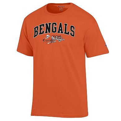 Men's Champion Orange Cincinnati Bengals Arch Over Logo T-Shirt