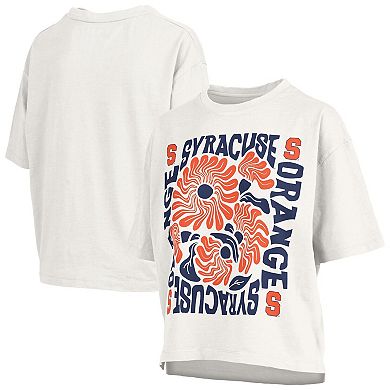 Women's Pressbox White Syracuse Orange Elena Oversized T-Shirt
